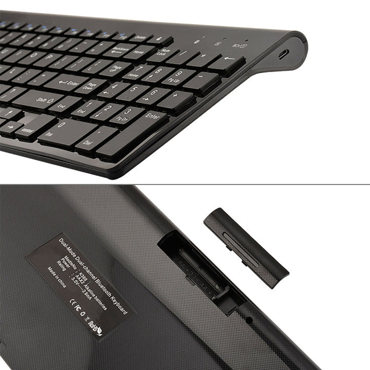 Lisslune | K368 Dual Mode Dual Channel 102 Keys Wireless Bluetooth Keyboard for Laptop, Notebook, Tablet, and Smartphones, Support for Android / iOS / Windows or an Updated Version (Silver)