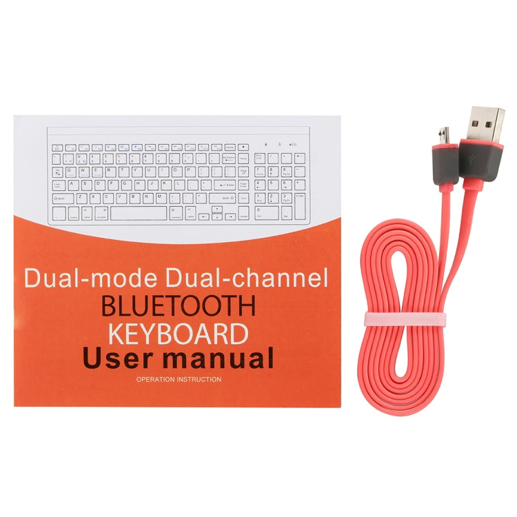 Lisslune | K368 Dual Mode Dual Channel 102 Keys Wireless Bluetooth Keyboard for Laptop, Notebook, Tablet, and Smartphones, Support for Android / iOS / Windows or an Updated Version (Silver)