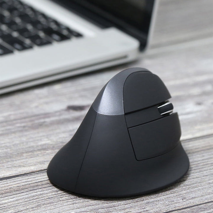Lisslune | DELUX M618 Mini 2.4G Wireless 2400DPI USB Rechargeable Ergonomic Vertical Mouse (Gray)