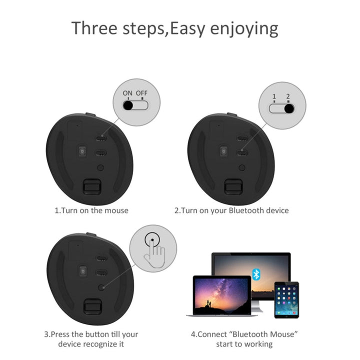 Lisslune | DELUX M618 Mini 2.4G Wireless 2400DPI USB Rechargeable Ergonomic Vertical Mouse (Gray)