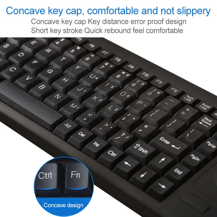 Lisslune | DS-8800 USB interface Prevents water splashes Laser engraving keyboard with one piece Wired touchpad, Length: 1.5 m