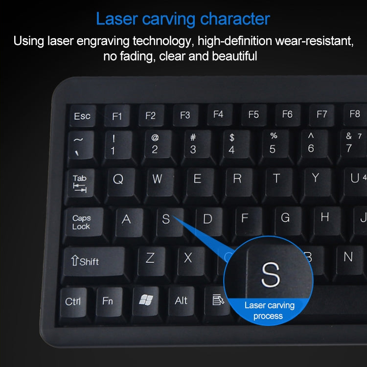 Lisslune | DS-8800 PS / 2 interface prevents splash water laser engraving sign one-piece wired touchpad keyboard, length: 1.5m