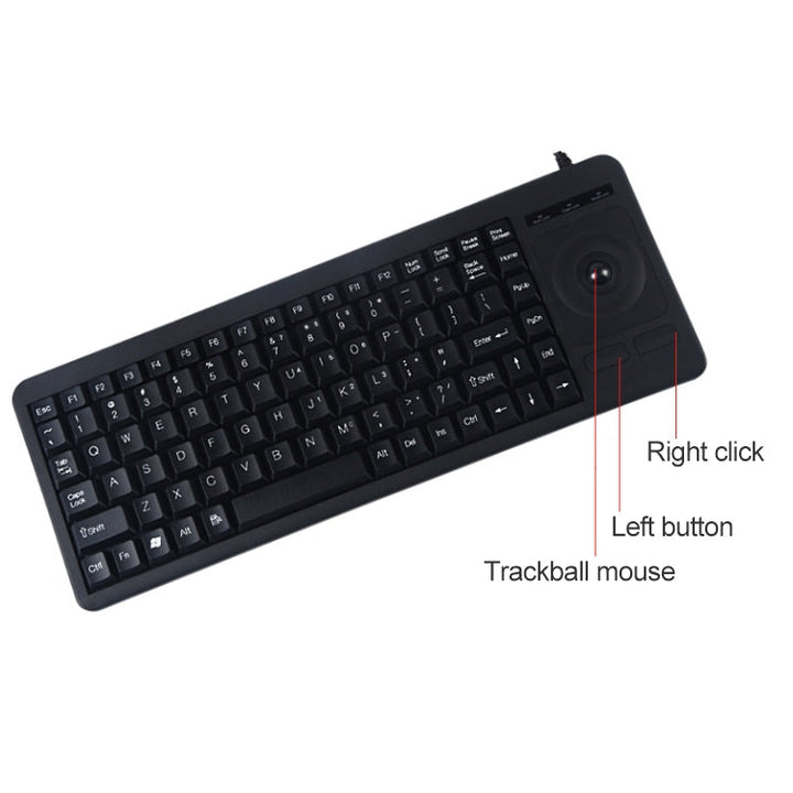 Lisslune | DS-8900 PS / 2 Interface Preventing Water Splashes Laser Engraving Sign One-Piece Wired Trackball Keyboard, Length: 1.5 m