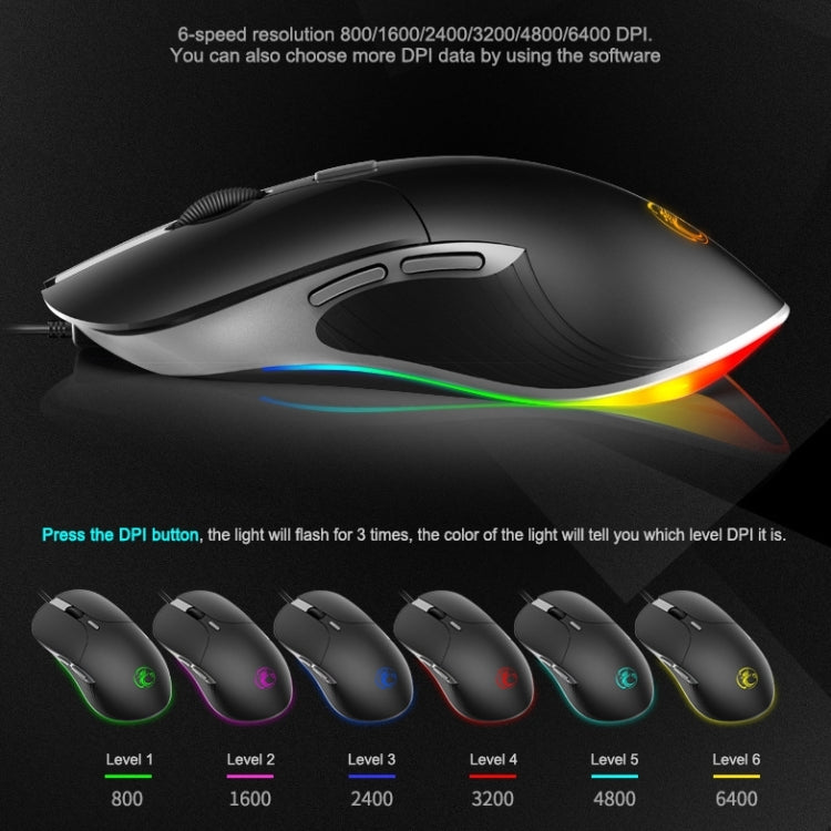 Lisslune | iMICE X6 Wired Mouse 6-Button Colorful RGB Gaming Mouse (Black)