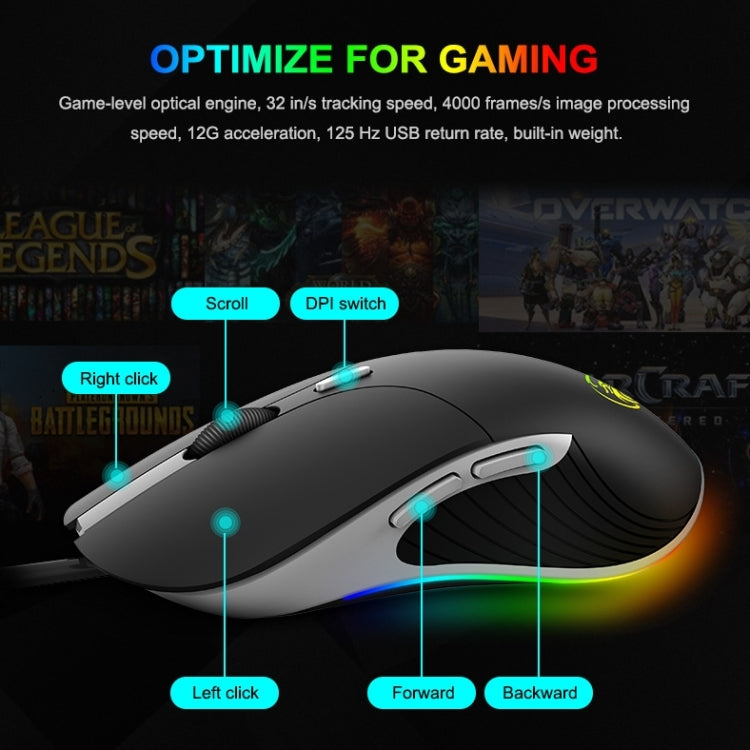 Lisslune | iMICE X6 Wired Mouse 6-Button Colorful RGB Gaming Mouse (Black)