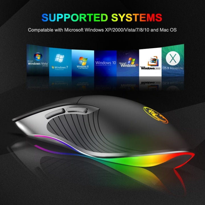 Lisslune | iMICE X6 Wired Mouse 6-Button Colorful RGB Gaming Mouse (Black)