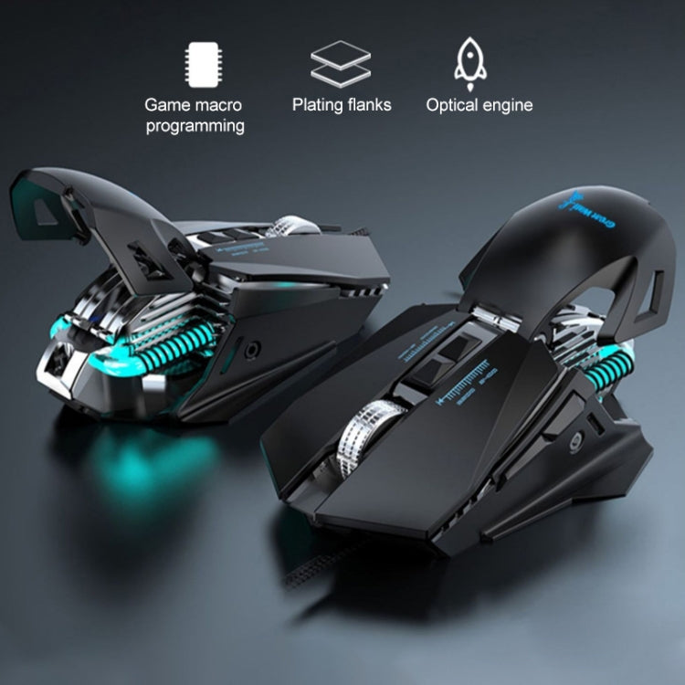 Lisslune | G535 Colored Lighting Wired Macro Programming Mechanical Gaming Mouse (Silver)