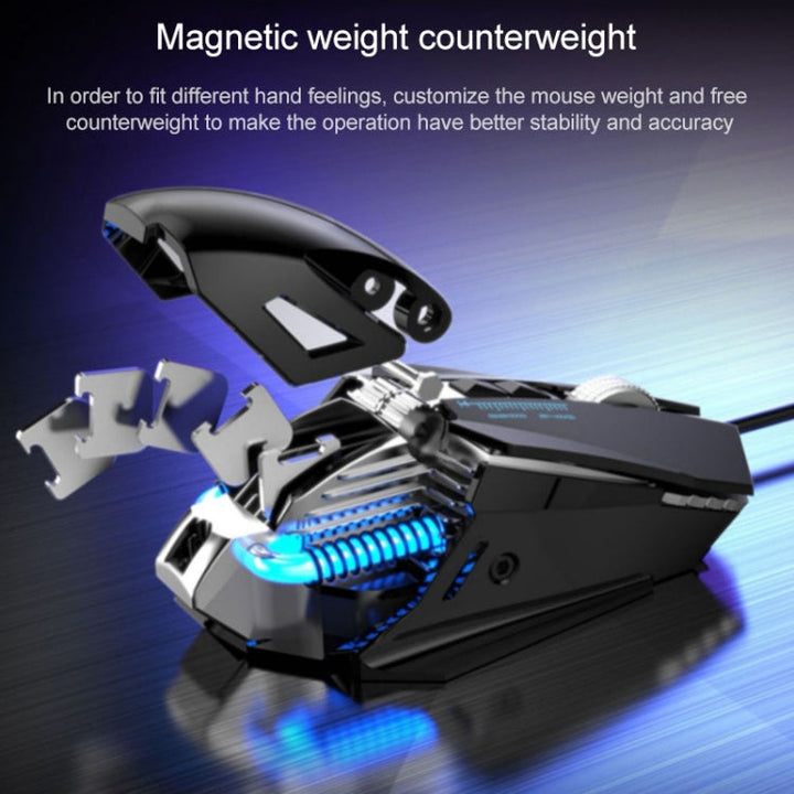 Lisslune | G535 Colored Lighting Wired Macro Programming Mechanical Gaming Mouse (Silver)