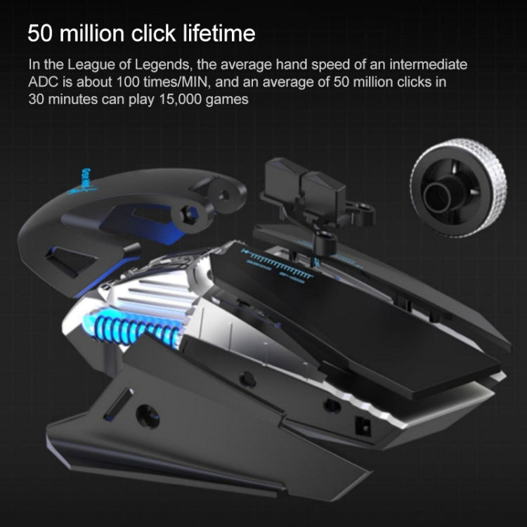Lisslune | G535 Colored Lighting Wired Macro Programming Mechanical Gaming Mouse (Silver)