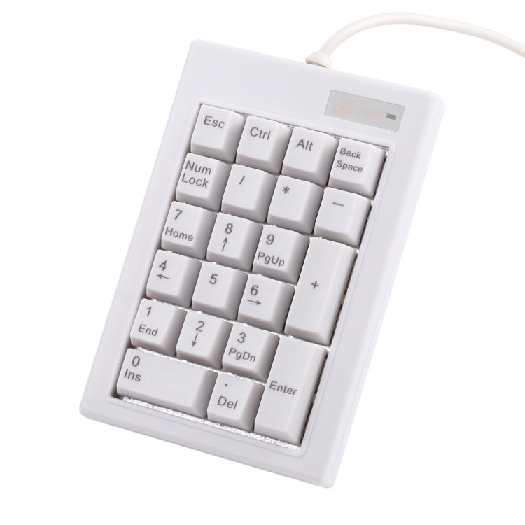 Lisslune | DX-21A 21-Keys USB Wired Mechanical Black Wave Mini Numeric Keypad (White)