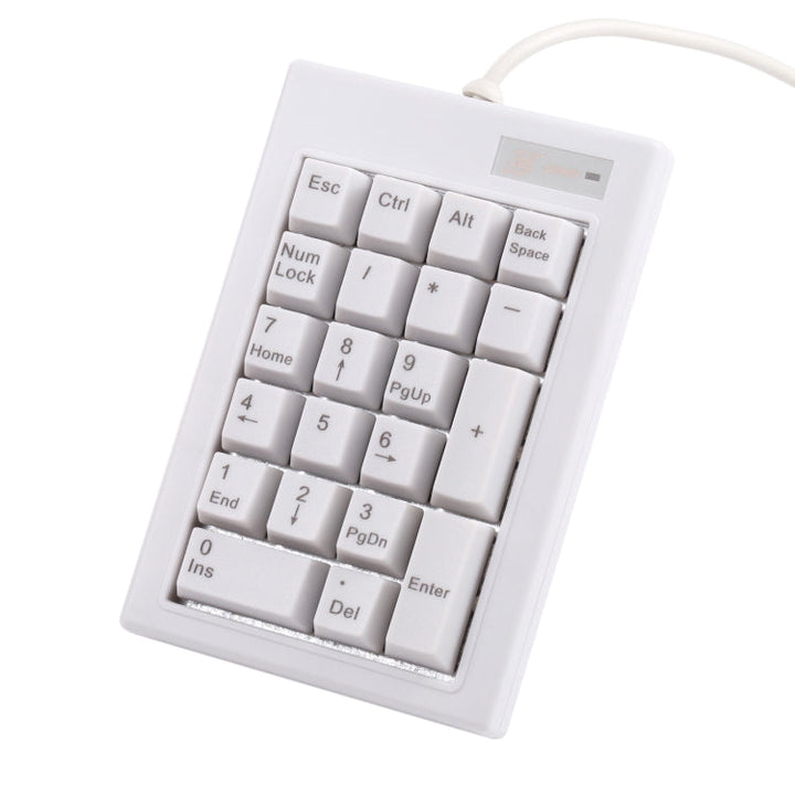 Lisslune | DX-21A 21-Keys USB Wired Mechanical Black Wave Mini Numeric Keypad (White)