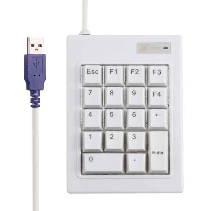 Lisslune | DX-18A 18-Key USB Wired Mechanical Black Switch Mini Numeric Keypad Keyboard (White)