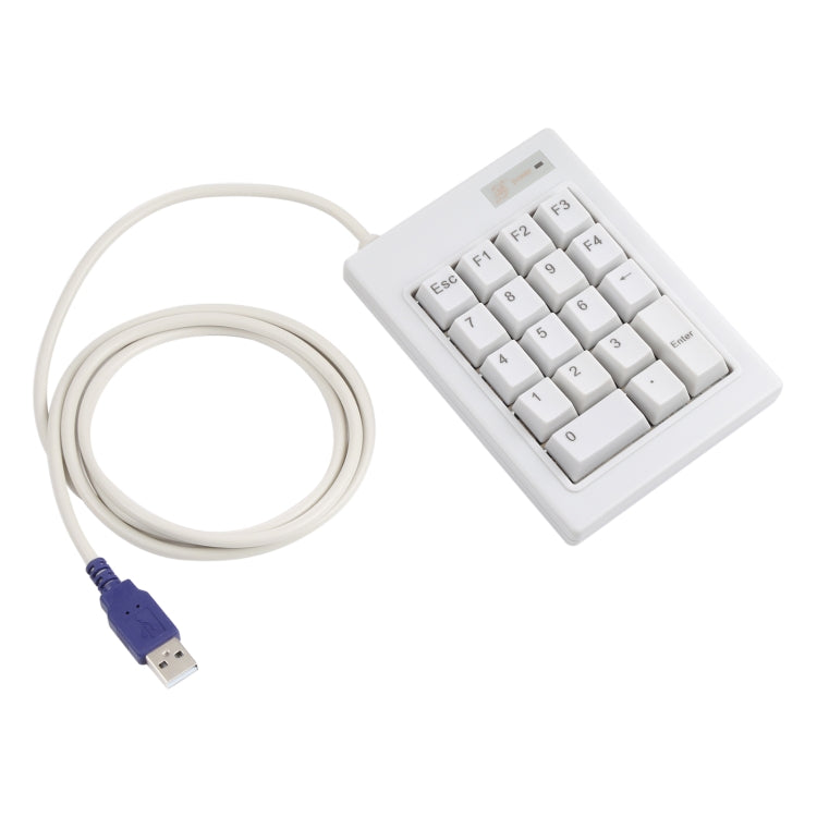 Lisslune | DX-18A 18-Key USB Wired Mechanical Black Switch Mini Numeric Keypad Keyboard (White)