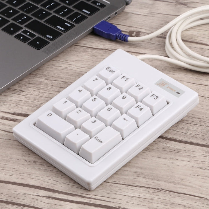 Lisslune | DX-18A 18-Key USB Wired Mechanical Black Switch Mini Numeric Keypad Keyboard (White)