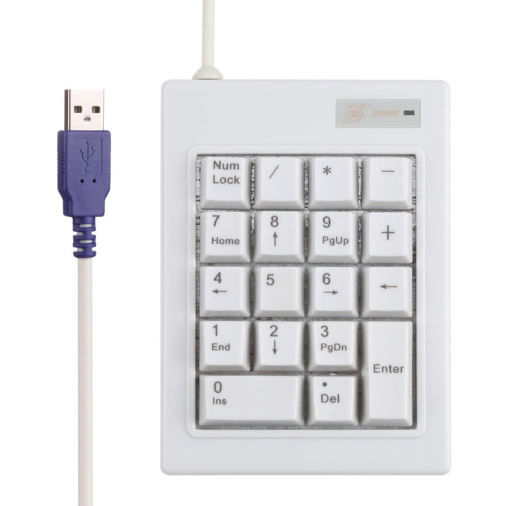 Lisslune | DX-18B 18-Key USB Wired Mechanical Black Shaft Mini Numeric Keypad (White)