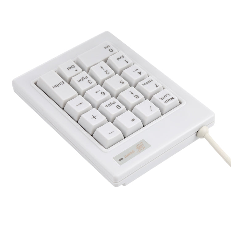 Lisslune | DX-18B 18-Key USB Wired Mechanical Black Shaft Mini Numeric Keypad (White)