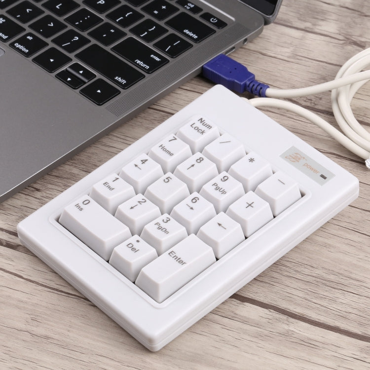 Lisslune | DX-18B 18-Key USB Wired Mechanical Black Shaft Mini Numeric Keypad (White)