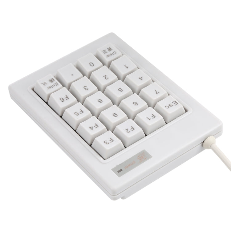 Lisslune | DX-20A 20-Key USB Wired Mechanical Black Wave Mini Dial Keyboard (White)