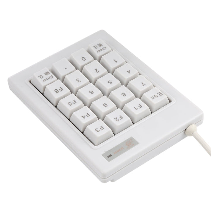 Lisslune | DX-20A 20-Key USB Wired Mechanical Black Wave Mini Dial Keyboard (White)