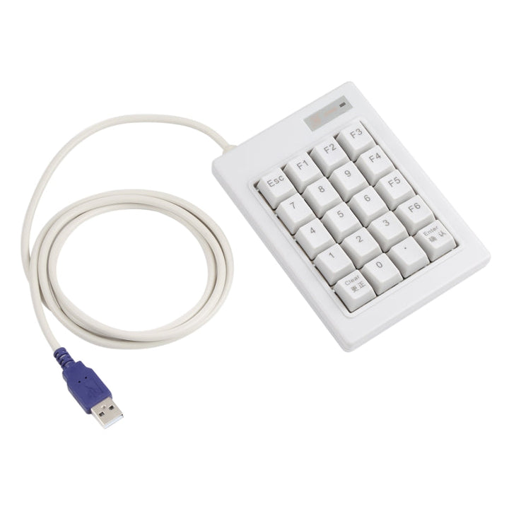 Lisslune | DX-20A 20-Key USB Wired Mechanical Black Wave Mini Dial Keyboard (White)