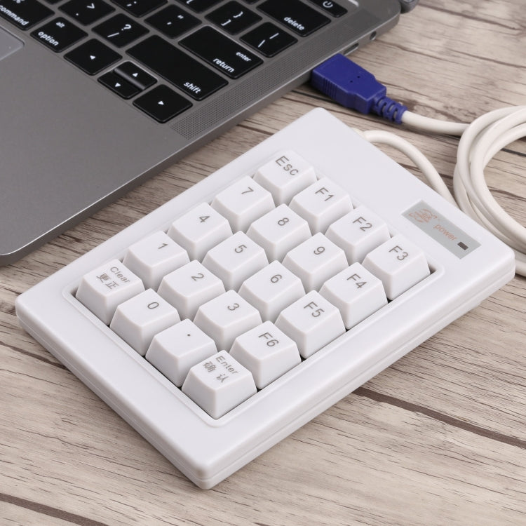 Lisslune | DX-20A 20-Key USB Wired Mechanical Black Wave Mini Dial Keyboard (White)