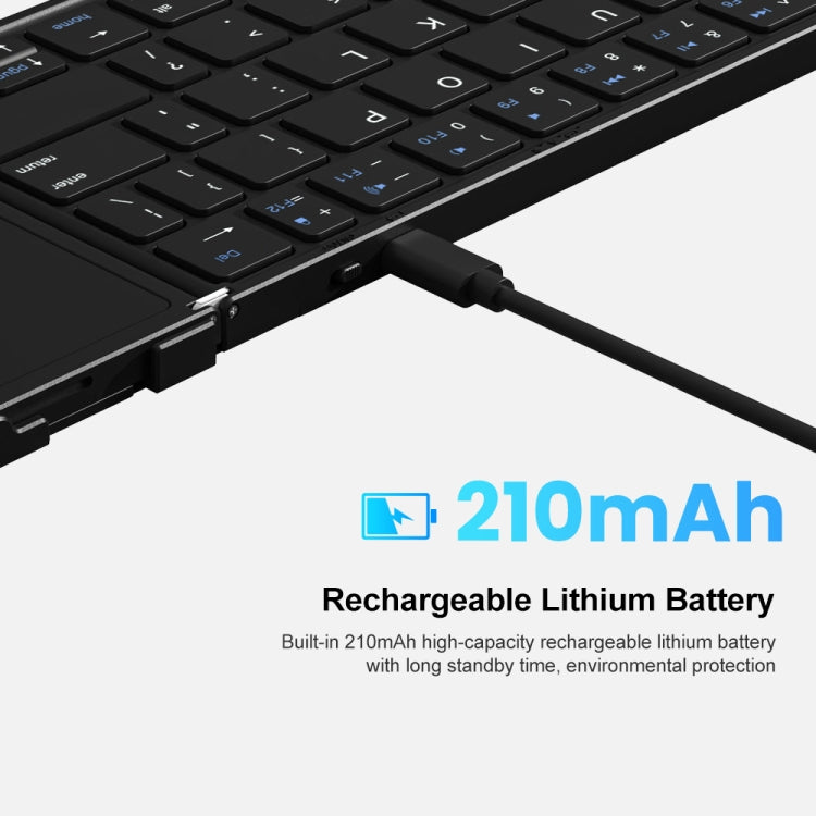 Lisslune | B1053 Leather Portable Tri-Fold Bluetooth Keyboard
