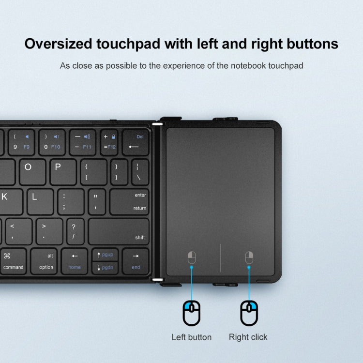 Lisslune | B1053 Leather Portable Tri-Fold Bluetooth Keyboard