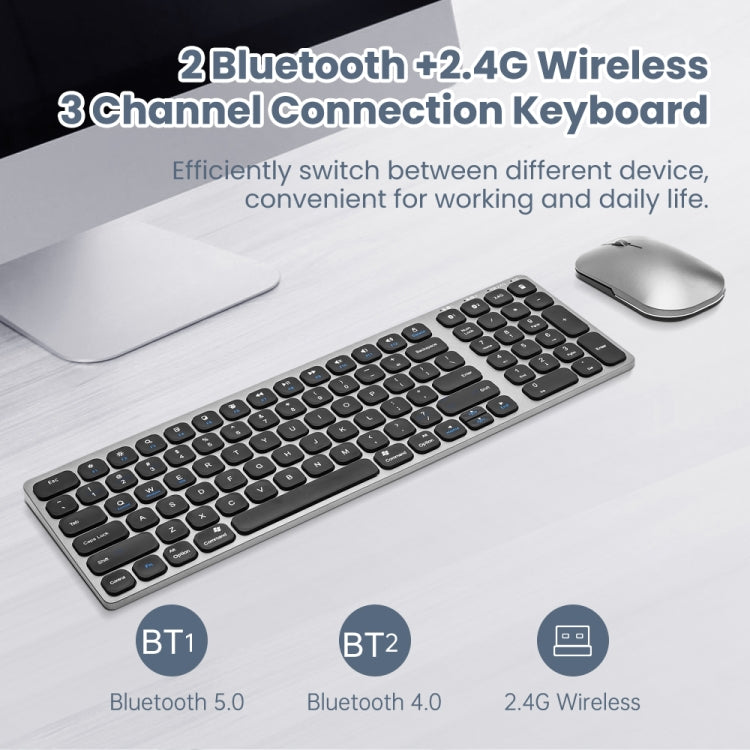 Lisslune | K4500 Wireless Bluetooth Keyboard + Three-Mode Noise-Free Mouse Set