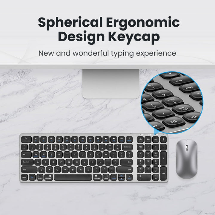 Lisslune | K4500 Wireless Bluetooth Keyboard + Three-Mode Noise-Free Mouse Set