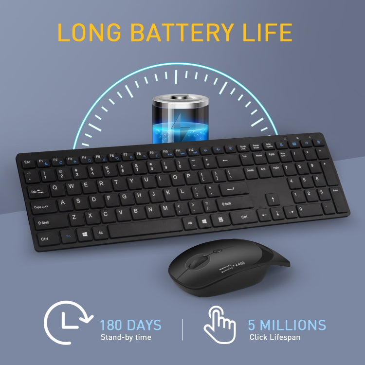 Lisslune | MKESPN 8022 2.4G Scissor Foot Ultra-slim Wireless Keyboard + Mouse Set