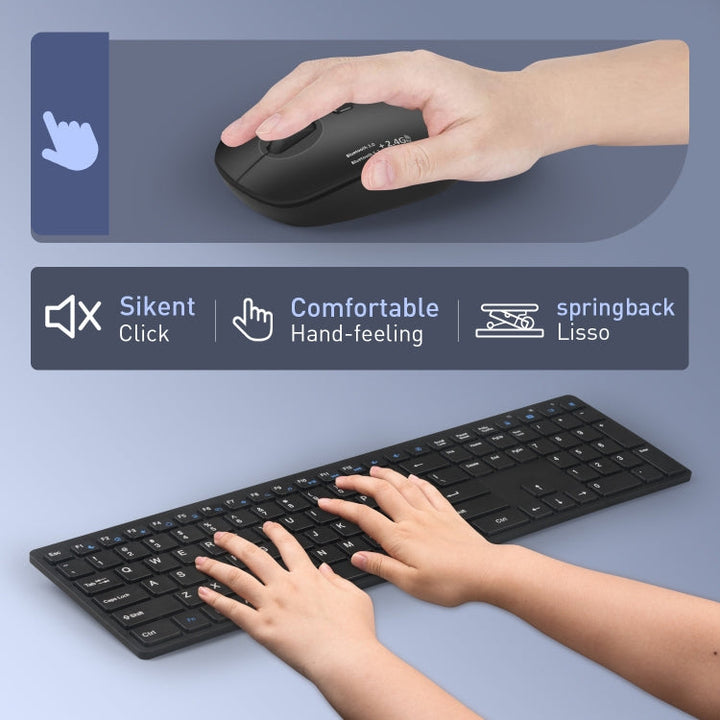 Lisslune | MKESPN 8022 2.4G Scissor Foot Ultra-slim Wireless Keyboard + Mouse Set