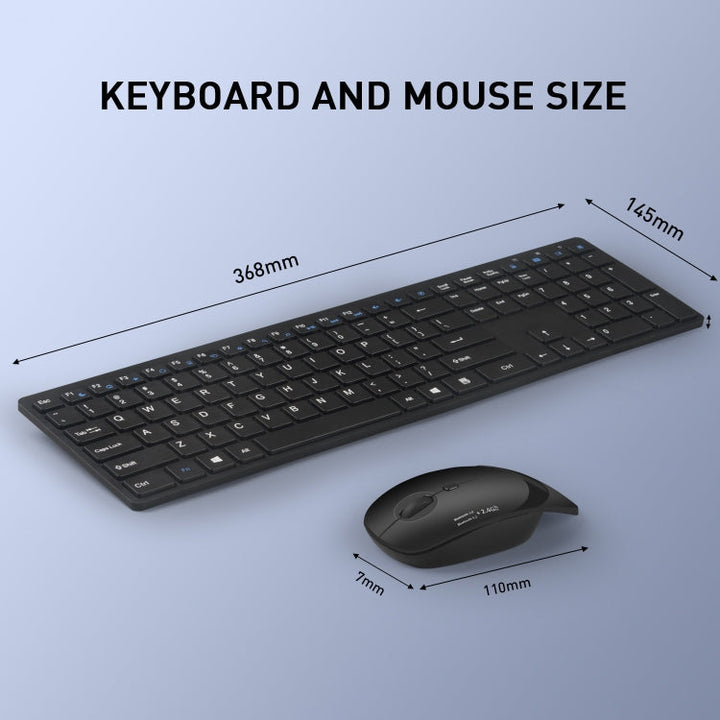 Lisslune | MKESPN 8022 2.4G Scissor Foot Ultra-slim Wireless Keyboard + Mouse Set