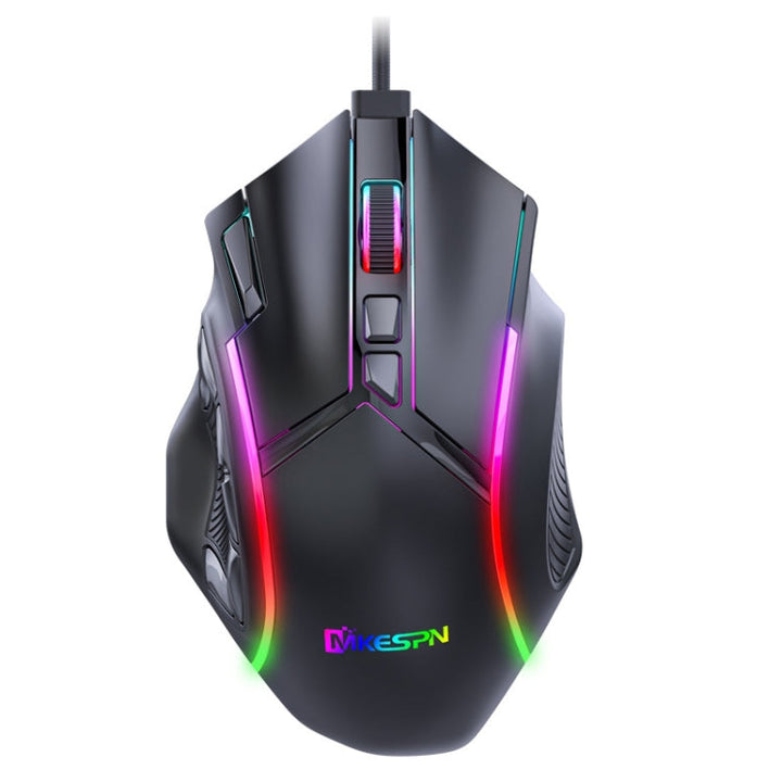 Lisslune | MKESPN X15 Full Speed 12800DPI 12 Keys Macro Definition RGB Wired Mouse