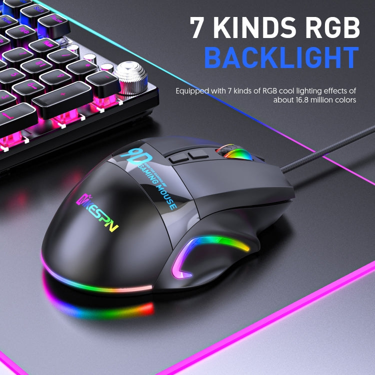 Lisslune | MKESPN X10 9-Button RGB Wired Full-Speed Macro Definition Gaming Mouse