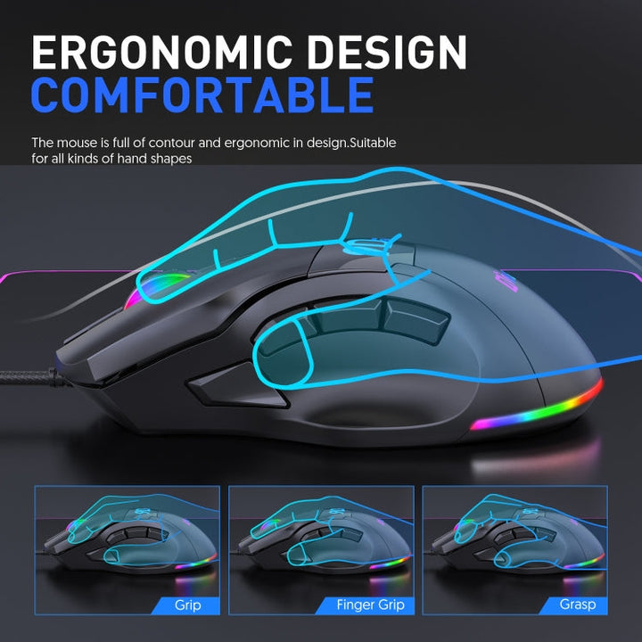 Lisslune | MKESPN X10 9-Button RGB Wired Full-Speed Macro Definition Gaming Mouse
