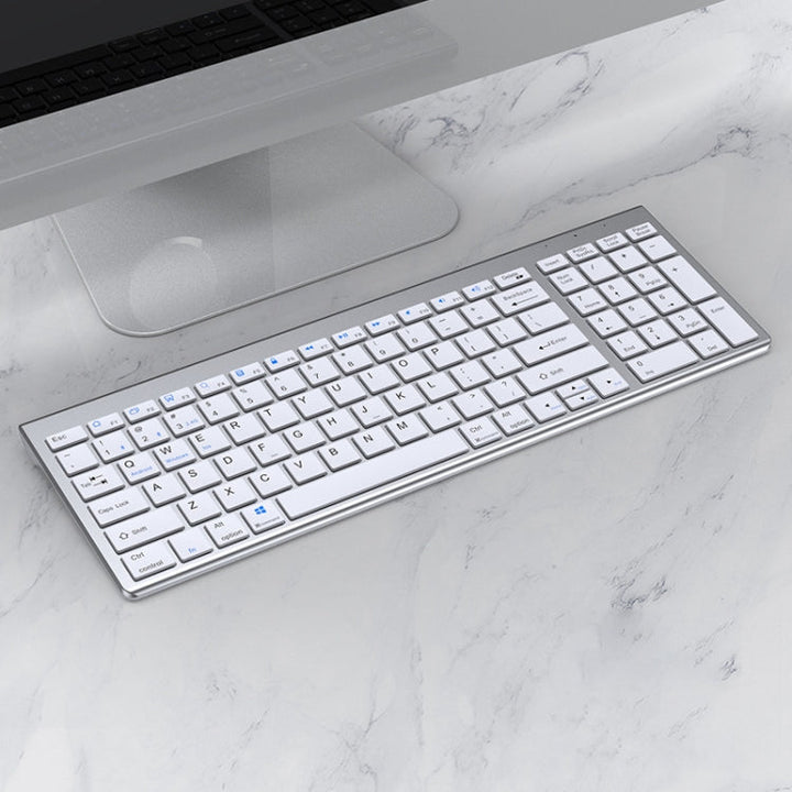 Lisslune | 109 Three-Mode Wireless Bluetooth Keyboard (Silver)