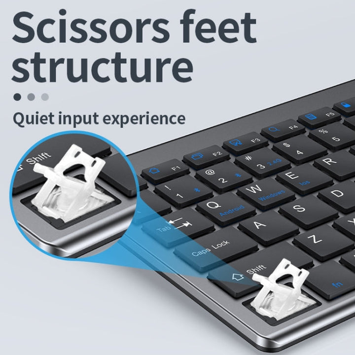 Lisslune | 109 Three-Mode Wireless Bluetooth Keyboard (Silver)