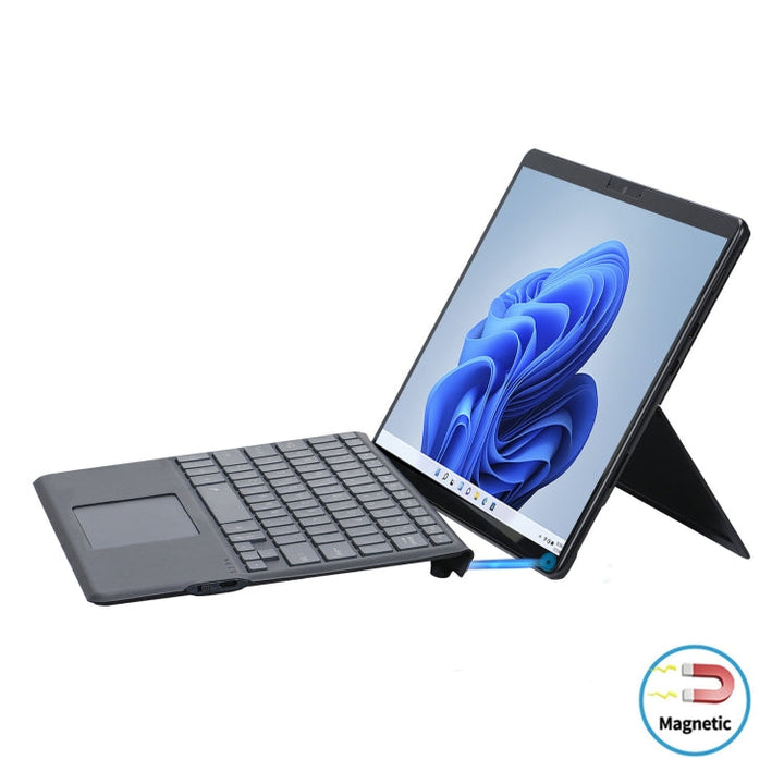 Lisslune | For Microsoft Surface Pro 8 Tablet Color Backlit Bluetooth Keyboard Leather Case with Pen Holder