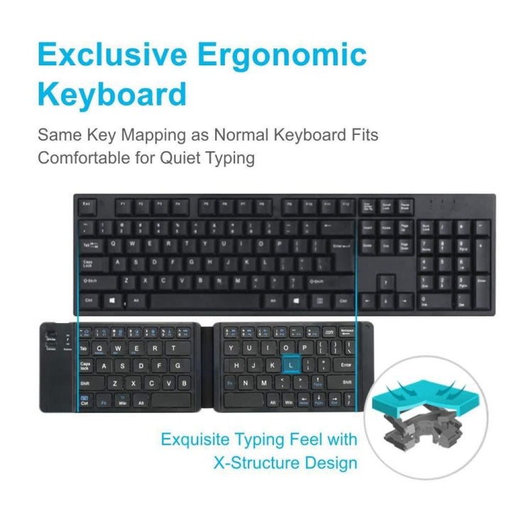 Lisslune | Mini Wireless Bluetooth Folding Keyboard (Black)