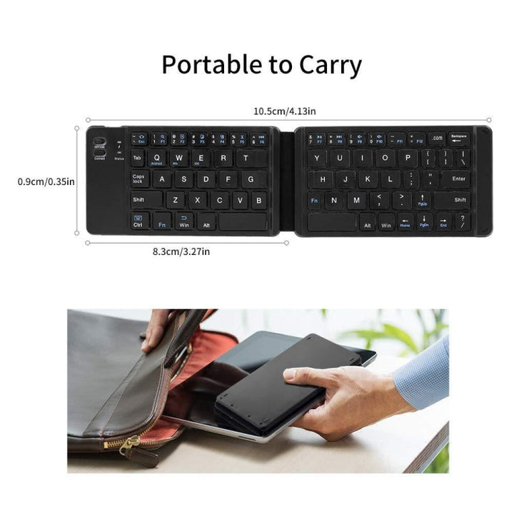 Lisslune | Mini Wireless Bluetooth Folding Keyboard (Black)