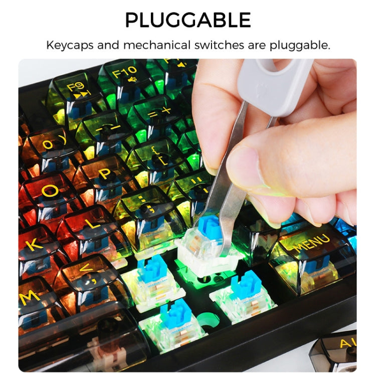 Lisslune | AULA F2183 RGB Wireless Bluetooth Keyboard (White)