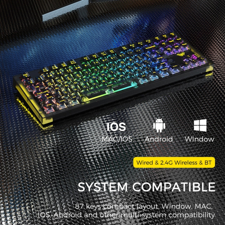 Lisslune | AULA F2183 RGB Wireless Bluetooth Keyboard (White)