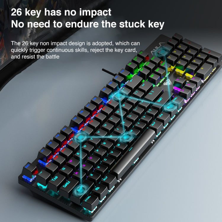 Lisslune | AULA S2022 USB Wired Mechanical Keyboard (Black)