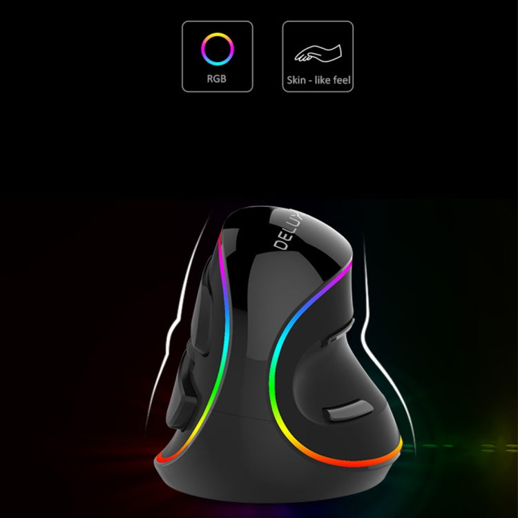 Lisslune | DELUX M618 Plus RGB Wired Optical Mouse Ergonomic Vertical Mouse 4000DPI