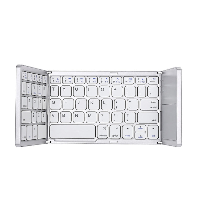 Lisslune | B033 Rechargeable 3-Fold 64-Key Bluetooth Wireless Keyboard with Touchpad (Silver)