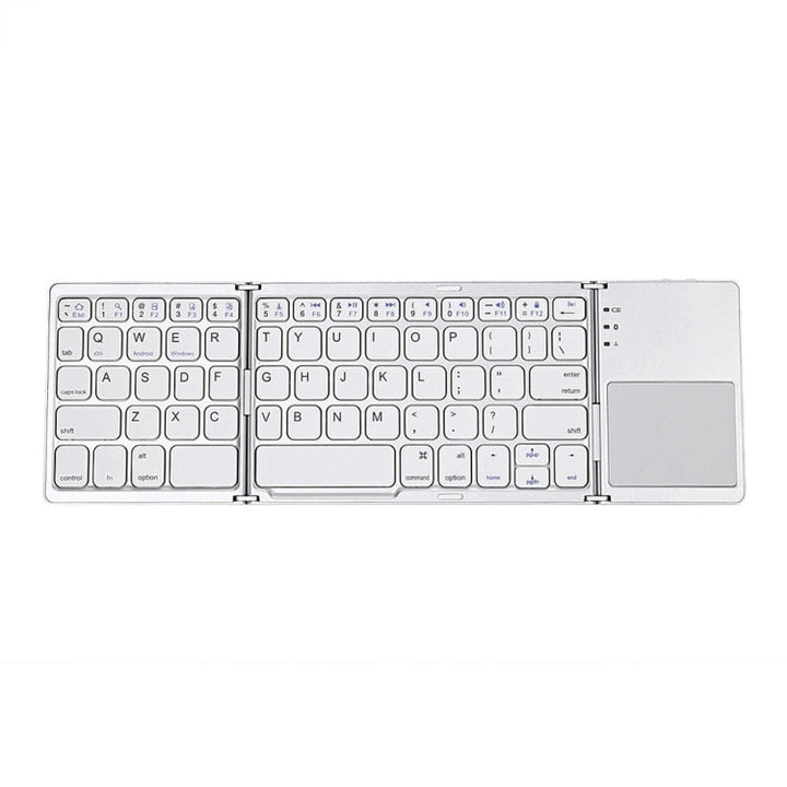 Lisslune | B033 Rechargeable 3-Fold 64-Key Bluetooth Wireless Keyboard with Touchpad (Silver)