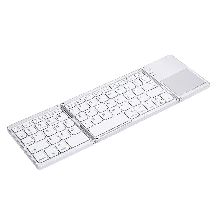 Lisslune | B033 Rechargeable 3-Fold 64-Key Bluetooth Wireless Keyboard with Touchpad (Silver)