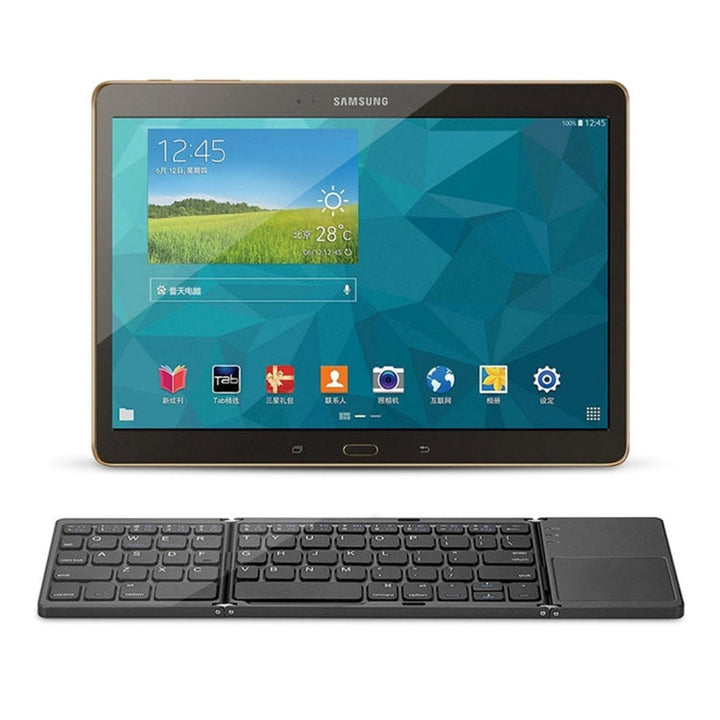 Lisslune | B033 Rechargeable 3-Fold 64-Key Bluetooth Wireless Keyboard with Touchpad (Silver)