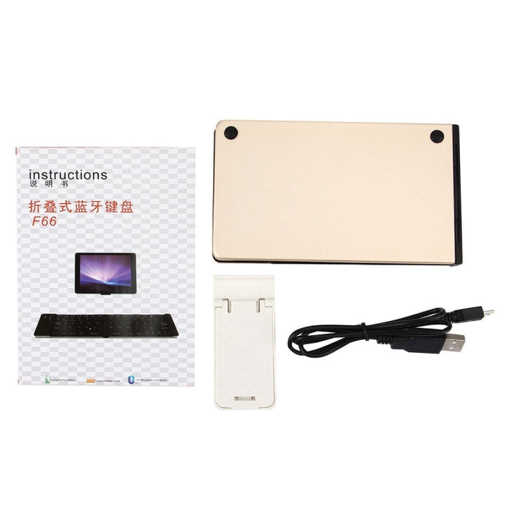 Lisslune | F66 foldable Bluetooth Wireless 66-key keyboard, supports Android / Windows / iOS (Gold)