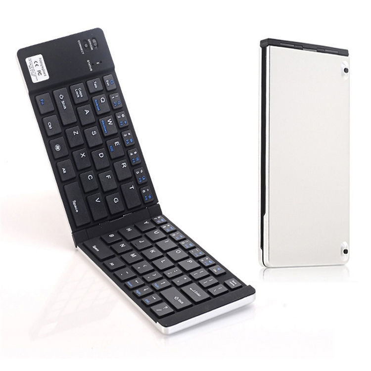 Lisslune | F66 Foldable Bluetooth Wireless 66 Key Keyboard, Supports Android / Windows / iOS (Silver)